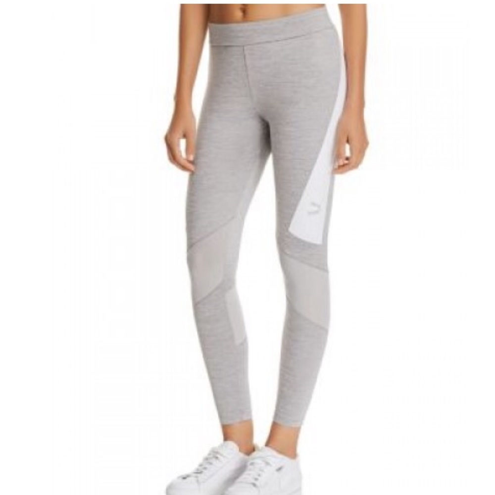 PUMA Logo Mesh-Inset Leggings NWT